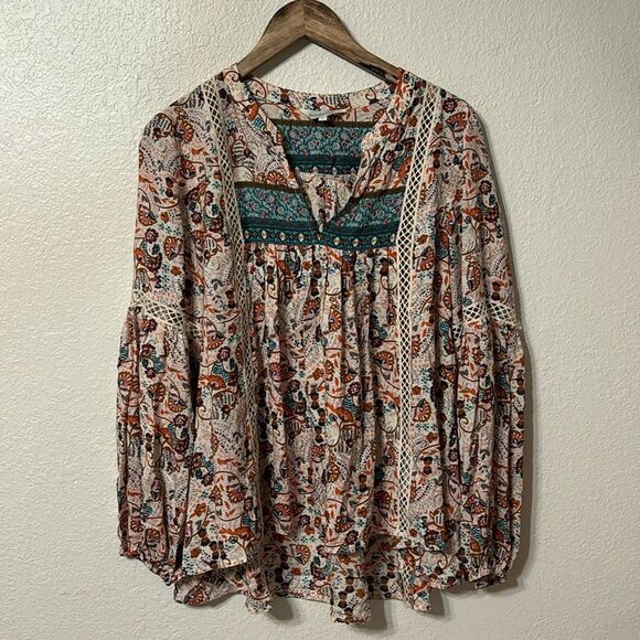 Sundance Jessamyn Boho Peasant Blouse Medium - Picture 1 of 6